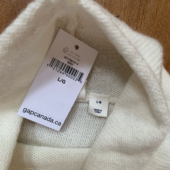 BNWT Cream Belted The Gap Sweater Dress Sz Large - Picture 3 of 4